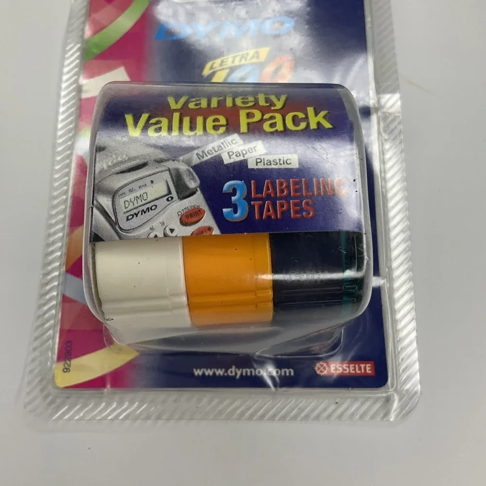 Dymo LetraTag Label Maker Tape 3 Pack 1/2 In x 13 Ft Paper Plastic Metallic‎ New